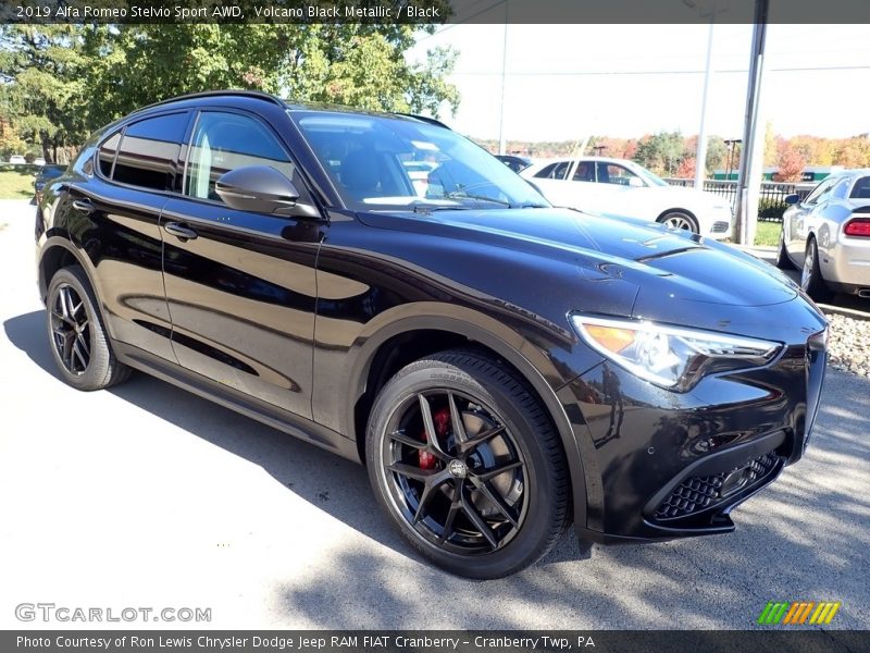 Volcano Black Metallic / Black 2019 Alfa Romeo Stelvio Sport AWD