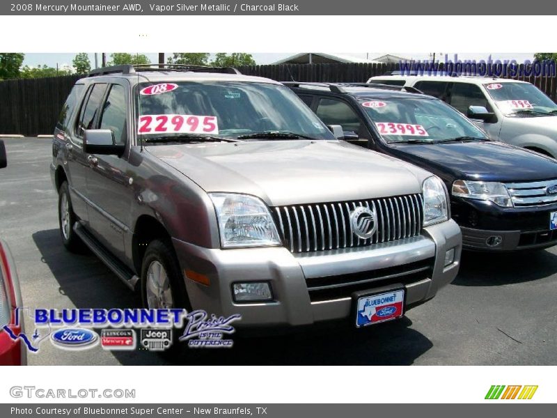Vapor Silver Metallic / Charcoal Black 2008 Mercury Mountaineer AWD