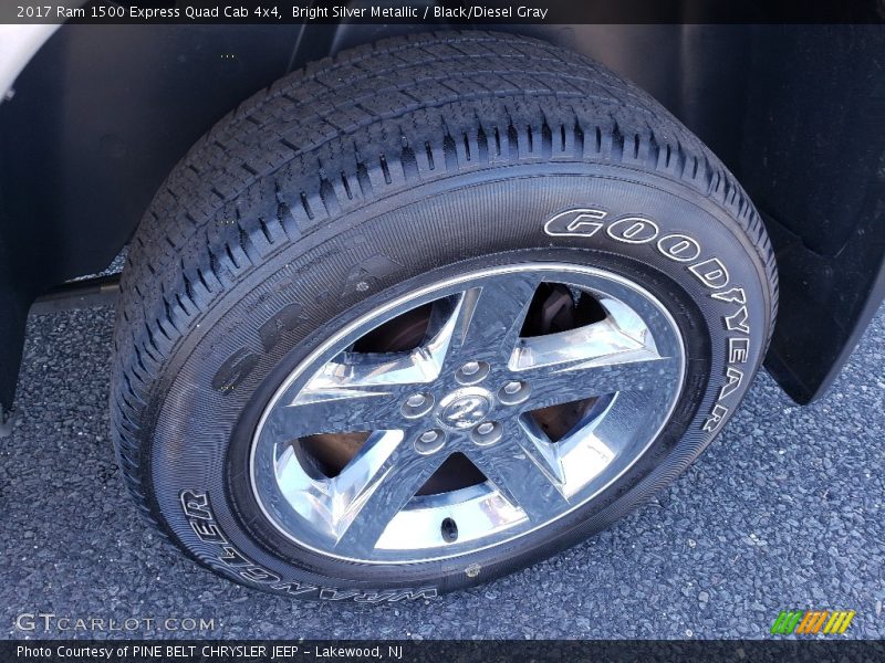 Bright Silver Metallic / Black/Diesel Gray 2017 Ram 1500 Express Quad Cab 4x4
