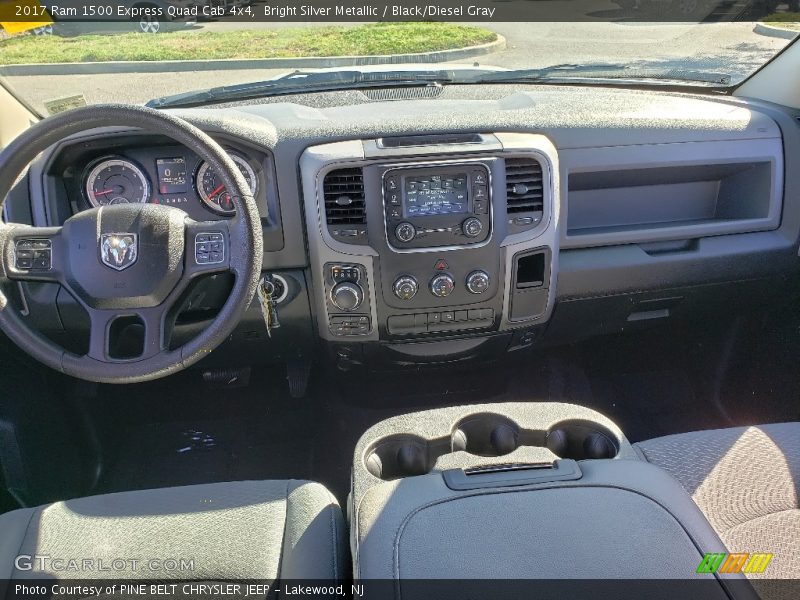 Bright Silver Metallic / Black/Diesel Gray 2017 Ram 1500 Express Quad Cab 4x4