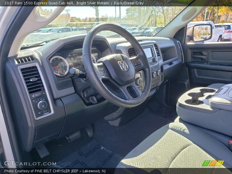 Bright Silver Metallic / Black/Diesel Gray 2017 Ram 1500 Express Quad Cab 4x4