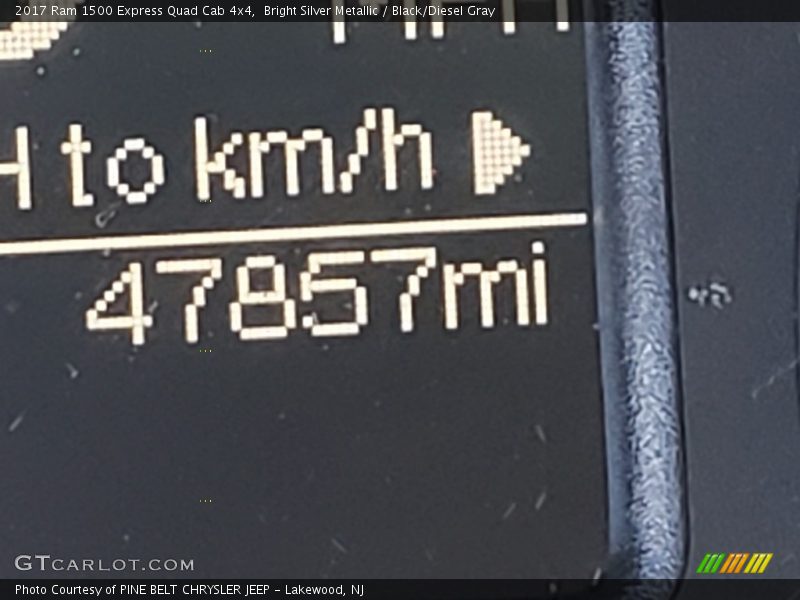Bright Silver Metallic / Black/Diesel Gray 2017 Ram 1500 Express Quad Cab 4x4