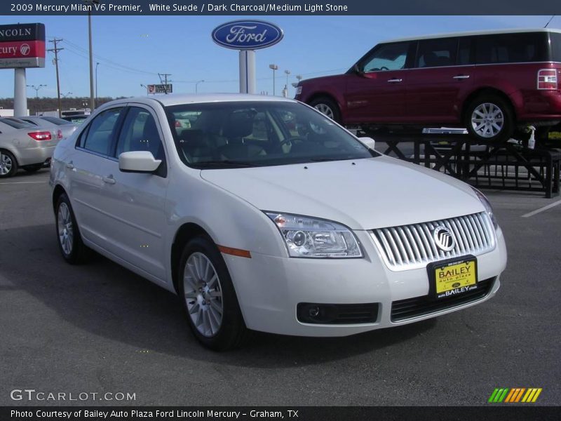 White Suede / Dark Charcoal/Medium Light Stone 2009 Mercury Milan V6 Premier