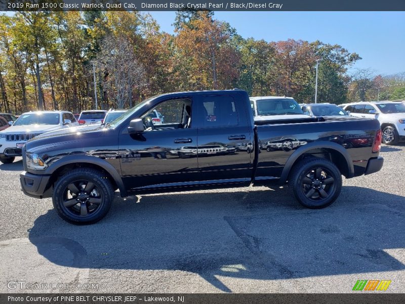 Diamond Black Crystal Pearl / Black/Diesel Gray 2019 Ram 1500 Classic Warlock Quad Cab