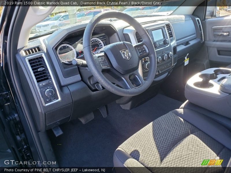 Diamond Black Crystal Pearl / Black/Diesel Gray 2019 Ram 1500 Classic Warlock Quad Cab