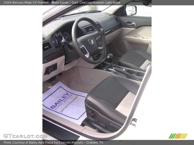 White Suede / Dark Charcoal/Medium Light Stone 2009 Mercury Milan V6 Premier