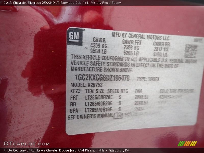 Victory Red / Ebony 2013 Chevrolet Silverado 2500HD LT Extended Cab 4x4