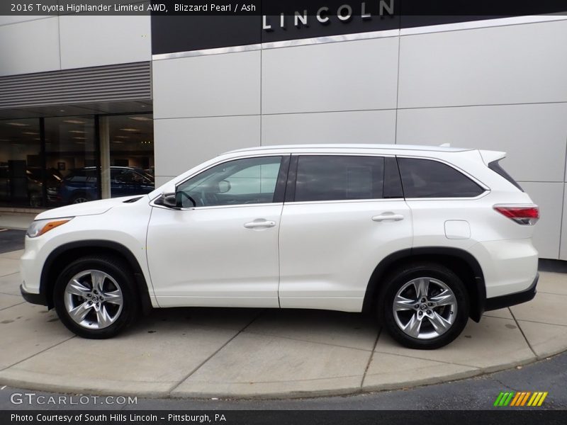 Blizzard Pearl / Ash 2016 Toyota Highlander Limited AWD