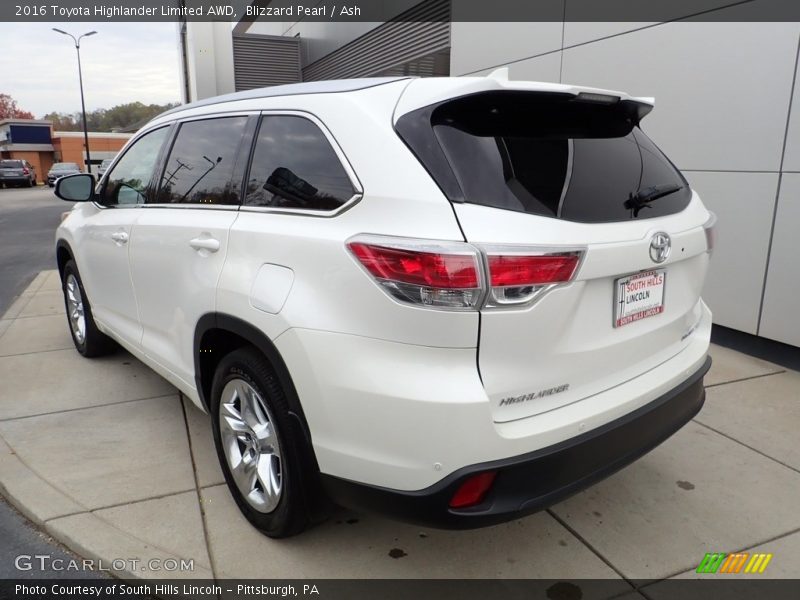 Blizzard Pearl / Ash 2016 Toyota Highlander Limited AWD