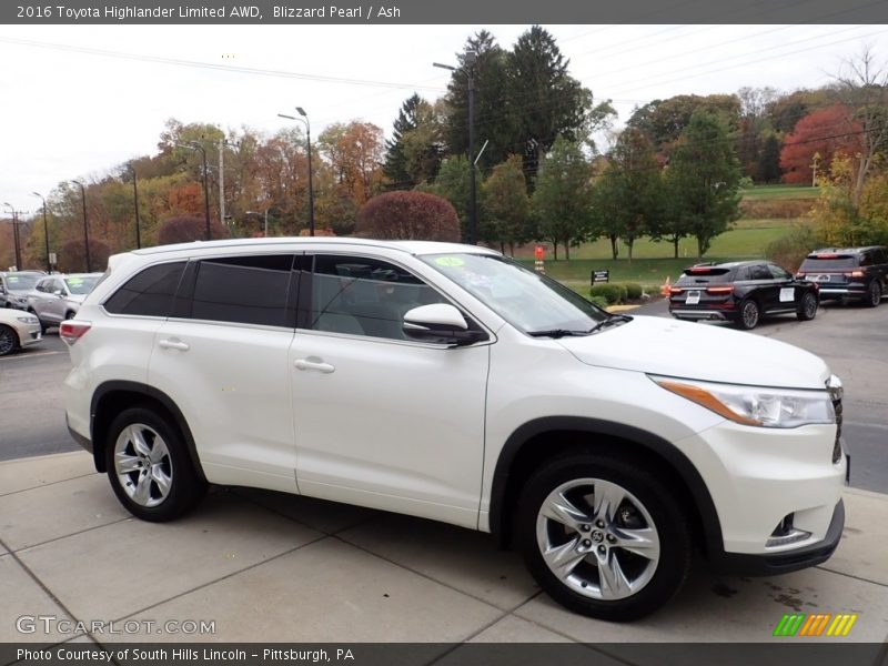 Blizzard Pearl / Ash 2016 Toyota Highlander Limited AWD
