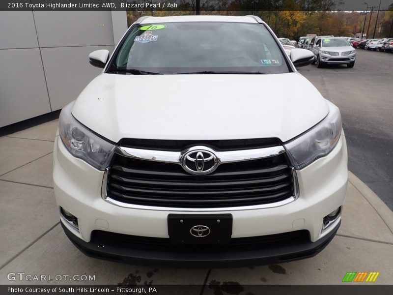 Blizzard Pearl / Ash 2016 Toyota Highlander Limited AWD