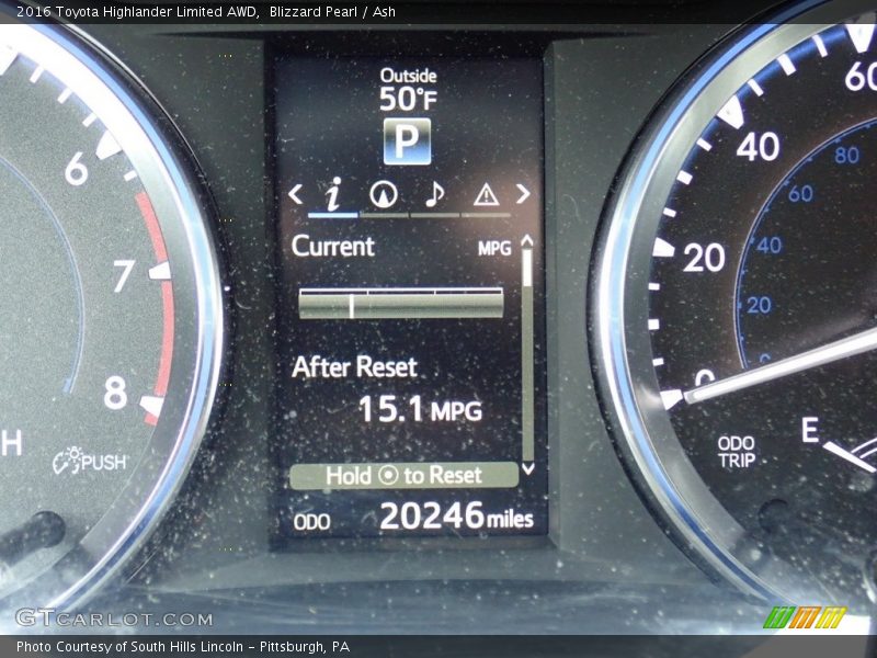 Blizzard Pearl / Ash 2016 Toyota Highlander Limited AWD