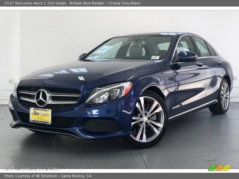 Brilliant Blue Metallic / Crystal Grey/Black 2017 Mercedes-Benz C 300 Sedan
