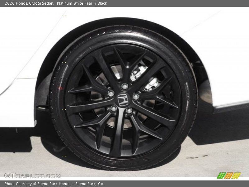 Platinum White Pearl / Black 2020 Honda Civic Si Sedan