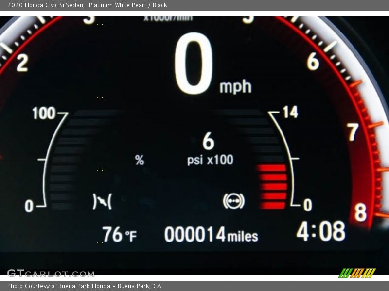 Platinum White Pearl / Black 2020 Honda Civic Si Sedan