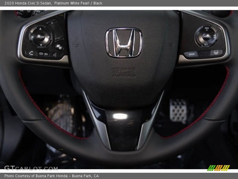 Platinum White Pearl / Black 2020 Honda Civic Si Sedan