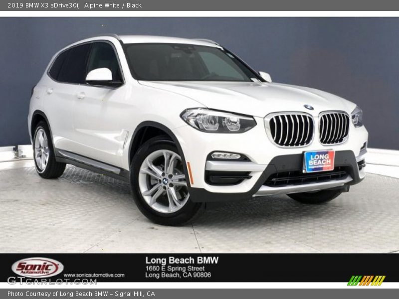 Alpine White / Black 2019 BMW X3 sDrive30i