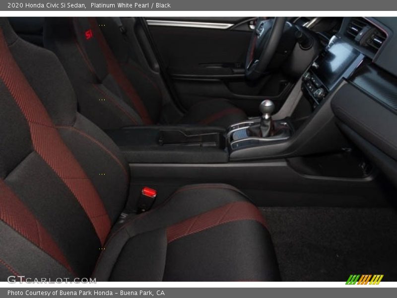 Platinum White Pearl / Black 2020 Honda Civic Si Sedan