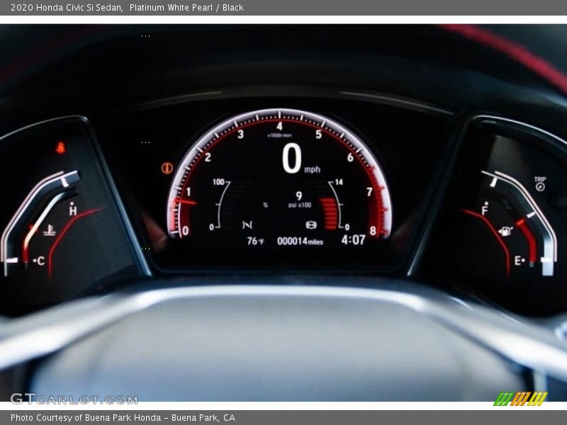 Platinum White Pearl / Black 2020 Honda Civic Si Sedan