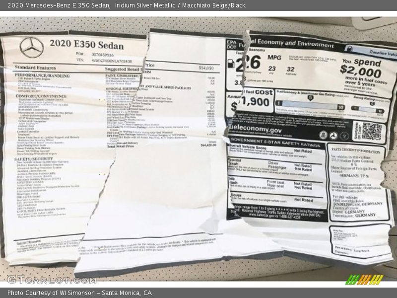 Iridium Silver Metallic / Macchiato Beige/Black 2020 Mercedes-Benz E 350 Sedan