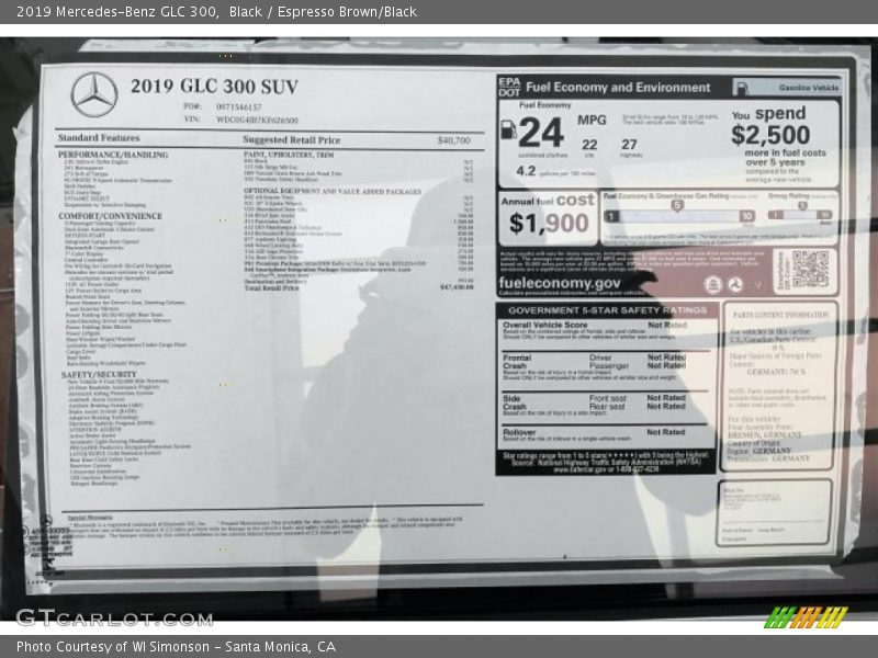 Black / Espresso Brown/Black 2019 Mercedes-Benz GLC 300