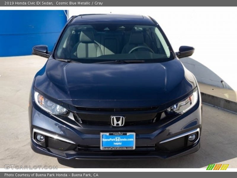 Cosmic Blue Metallic / Gray 2019 Honda Civic EX Sedan