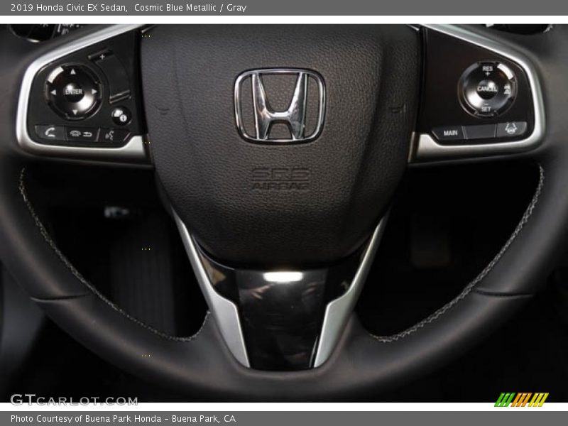 Cosmic Blue Metallic / Gray 2019 Honda Civic EX Sedan