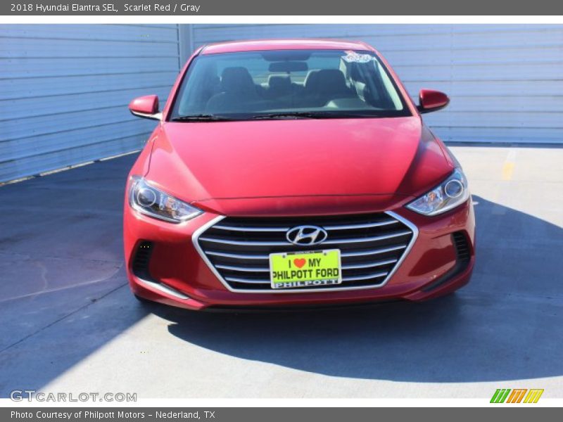 Scarlet Red / Gray 2018 Hyundai Elantra SEL