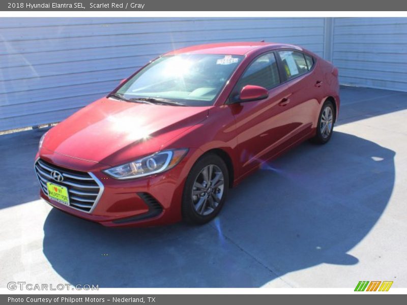 Scarlet Red / Gray 2018 Hyundai Elantra SEL