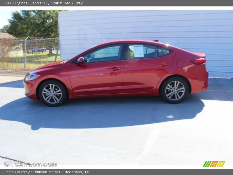 Scarlet Red / Gray 2018 Hyundai Elantra SEL