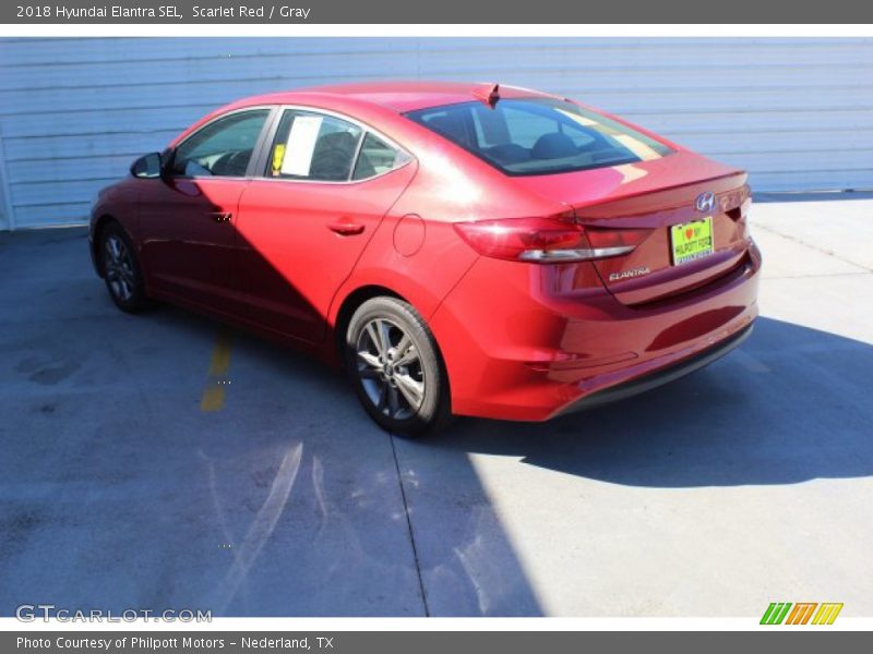 Scarlet Red / Gray 2018 Hyundai Elantra SEL