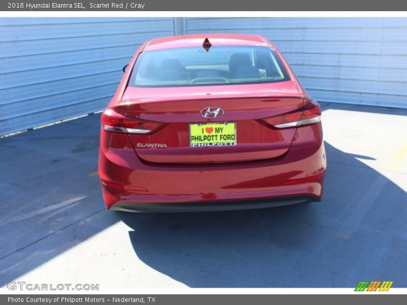Scarlet Red / Gray 2018 Hyundai Elantra SEL