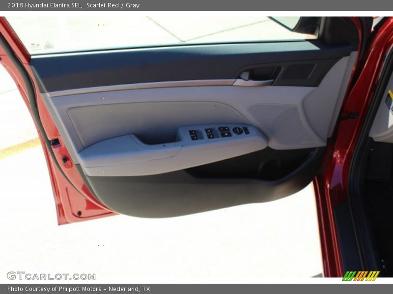 Scarlet Red / Gray 2018 Hyundai Elantra SEL