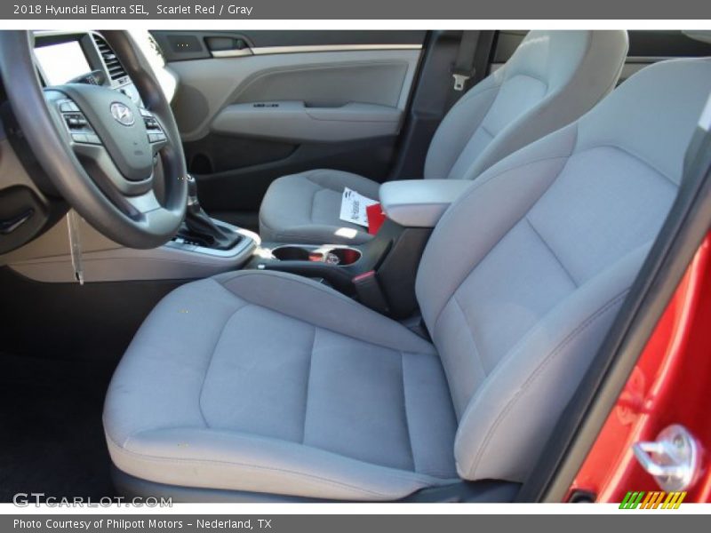 Scarlet Red / Gray 2018 Hyundai Elantra SEL