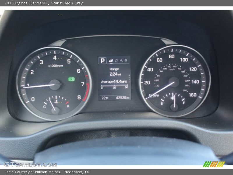 Scarlet Red / Gray 2018 Hyundai Elantra SEL