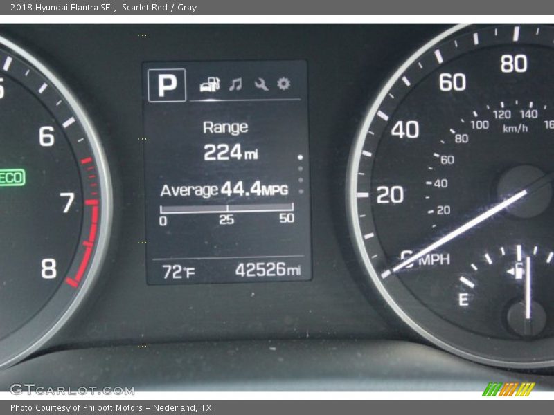 Scarlet Red / Gray 2018 Hyundai Elantra SEL