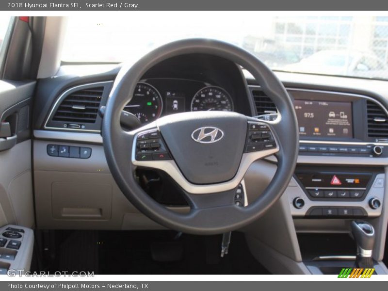 Scarlet Red / Gray 2018 Hyundai Elantra SEL