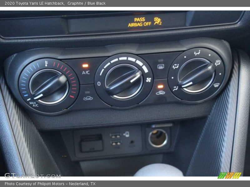 Controls of 2020 Yaris LE Hatchback
