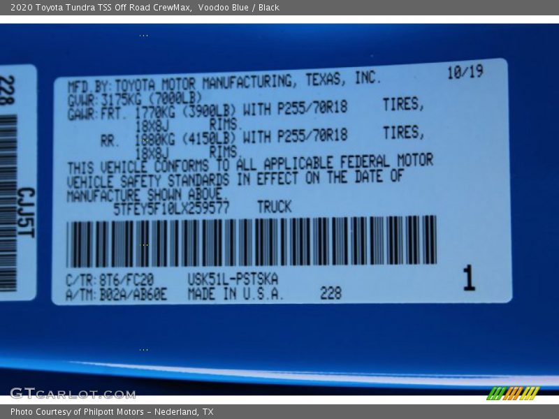 Voodoo Blue / Black 2020 Toyota Tundra TSS Off Road CrewMax