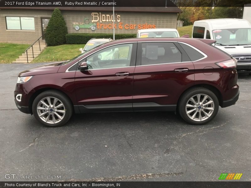 Ruby Red Metallic / Ceramic 2017 Ford Edge Titanium AWD