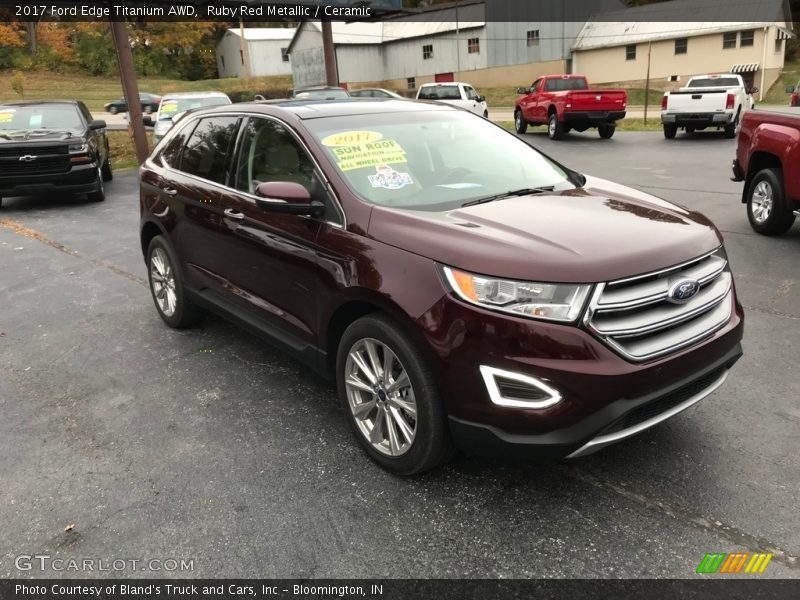 Ruby Red Metallic / Ceramic 2017 Ford Edge Titanium AWD