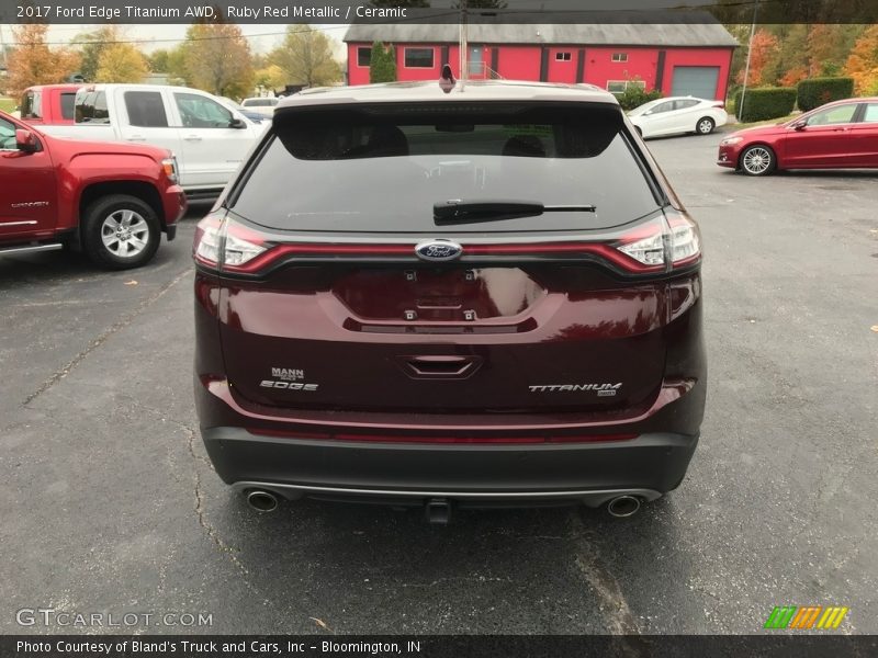 Ruby Red Metallic / Ceramic 2017 Ford Edge Titanium AWD