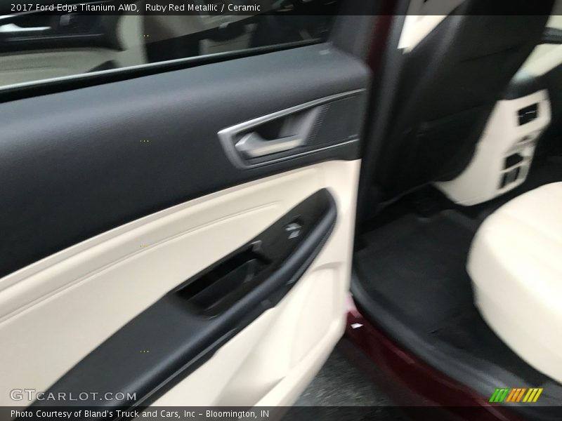 Ruby Red Metallic / Ceramic 2017 Ford Edge Titanium AWD