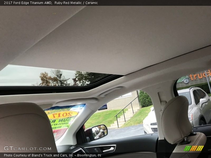 Ruby Red Metallic / Ceramic 2017 Ford Edge Titanium AWD