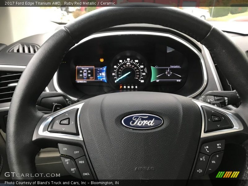 Ruby Red Metallic / Ceramic 2017 Ford Edge Titanium AWD