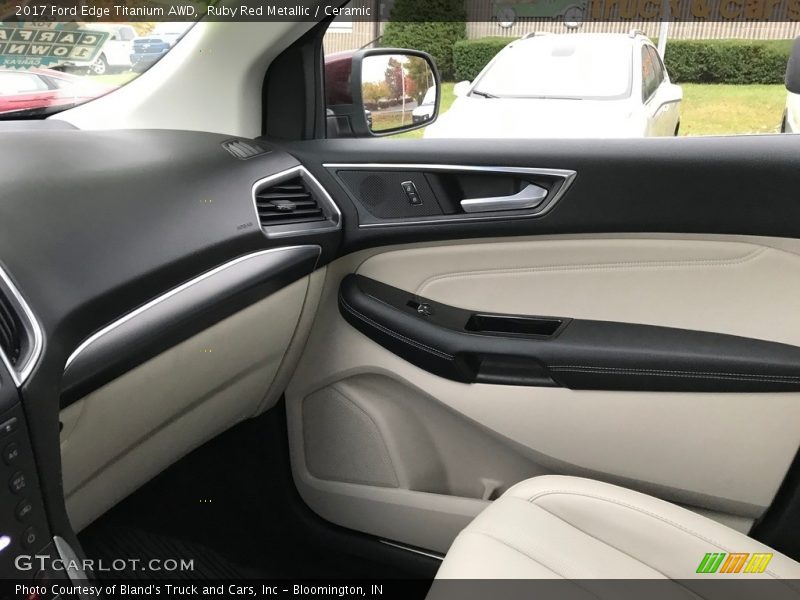 Ruby Red Metallic / Ceramic 2017 Ford Edge Titanium AWD