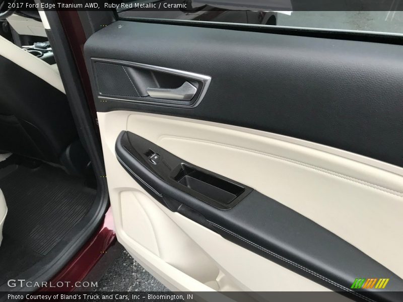 Ruby Red Metallic / Ceramic 2017 Ford Edge Titanium AWD