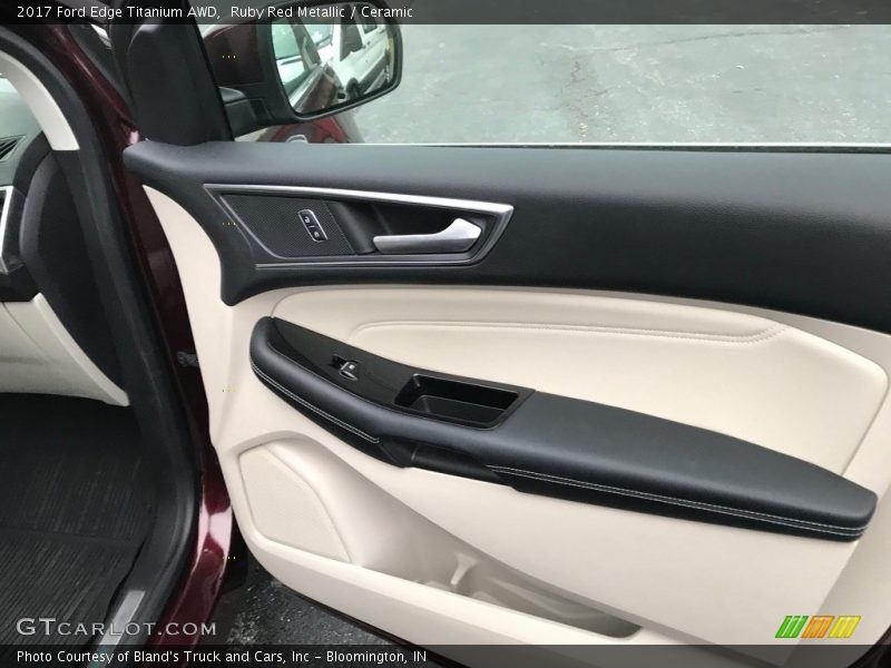 Ruby Red Metallic / Ceramic 2017 Ford Edge Titanium AWD