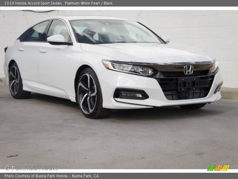 Platinum White Pearl / Black 2019 Honda Accord Sport Sedan