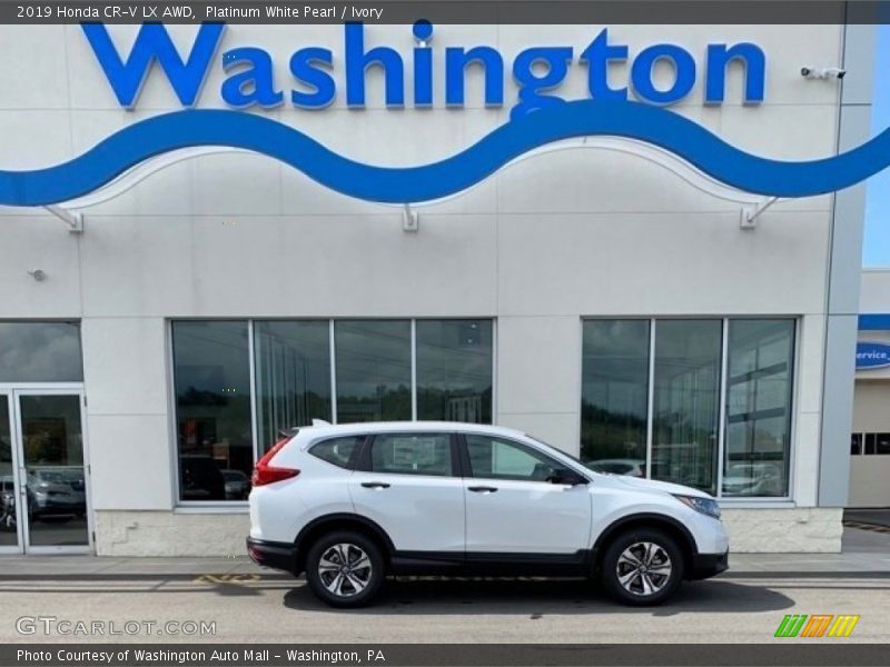 Platinum White Pearl / Ivory 2019 Honda CR-V LX AWD